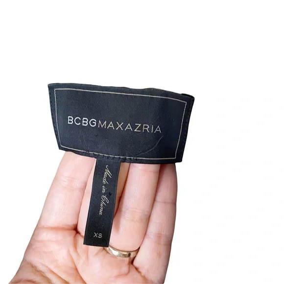 BCBG Maxazria Faux Vegan Leather Lloyd In Camel Cropped Jacket XS - Picture 9 of 9